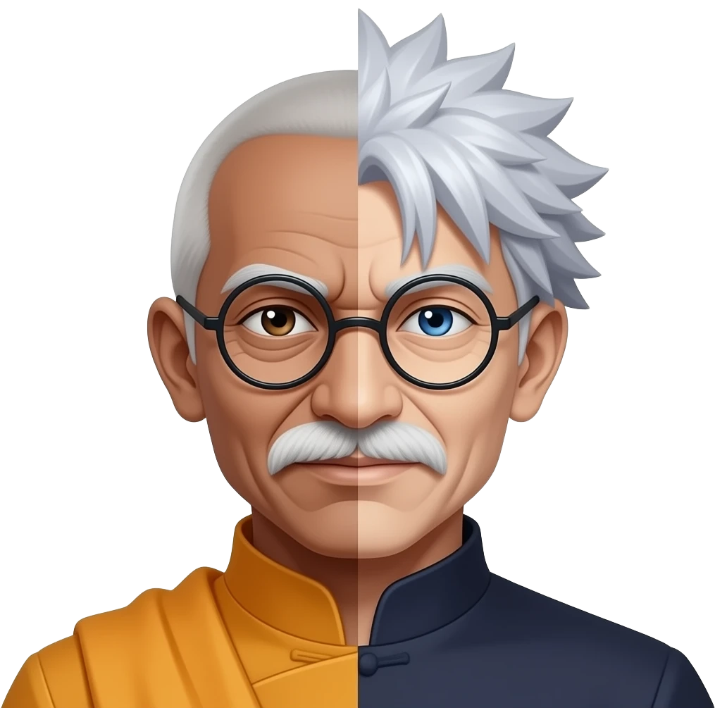 mix mahatma gandhi and gojo together emoji | AI Emoji Generator