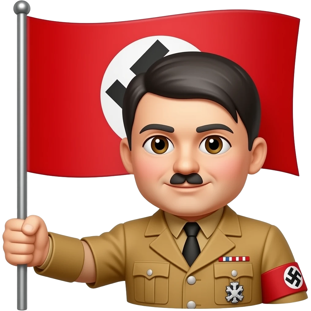 Make hitler holding a nazi flag emoji emoji