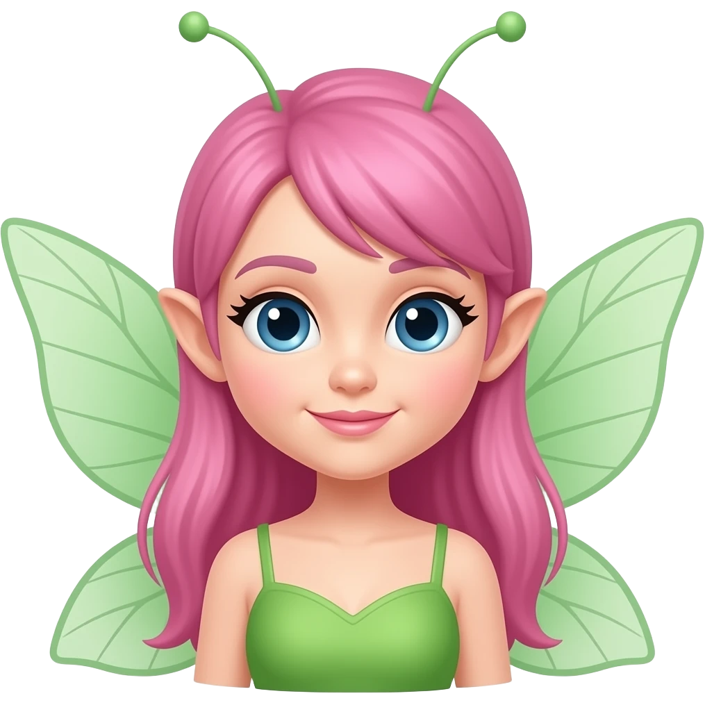 fairy pink and green emoji