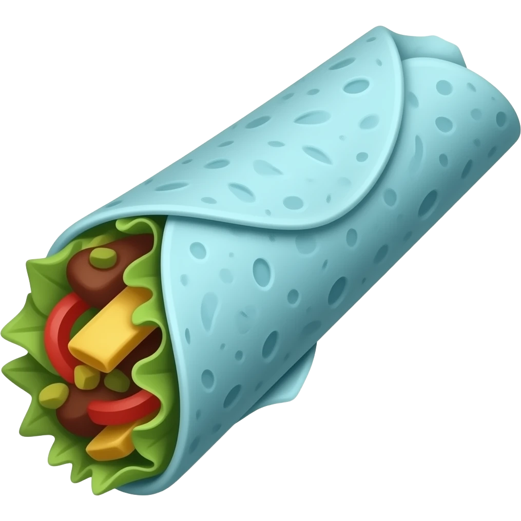 Blue tortilla roll emoji