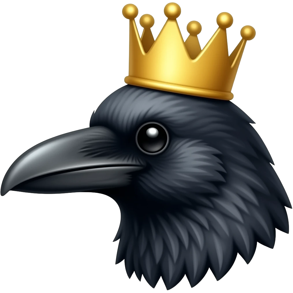 Crow's head with a crown emoji