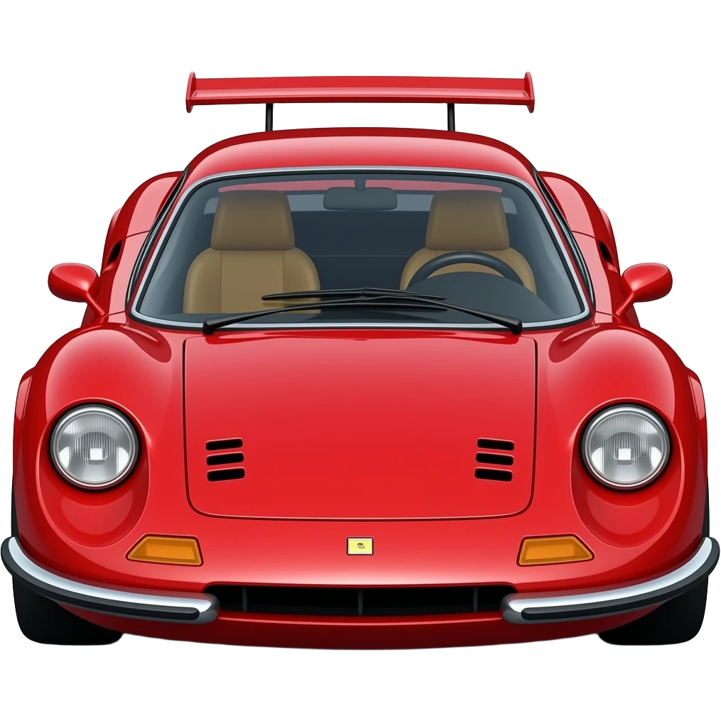 red ferrari dino, highly detailed hyper realistic emoji