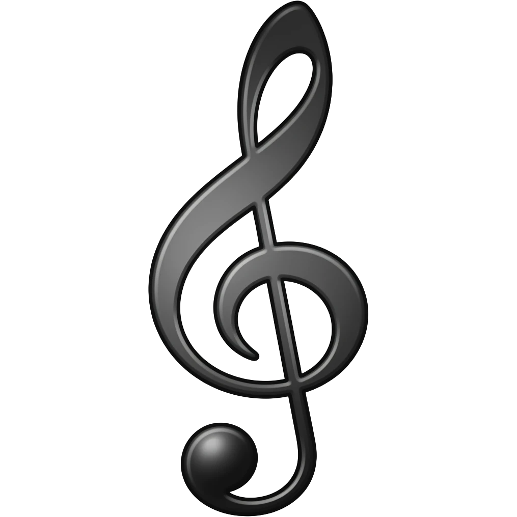 Quarter note, Eighth note, Treble clef emoji