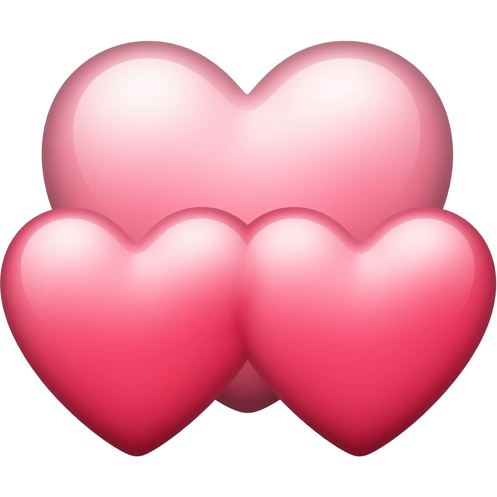 Three hearts in a row connected together emoji