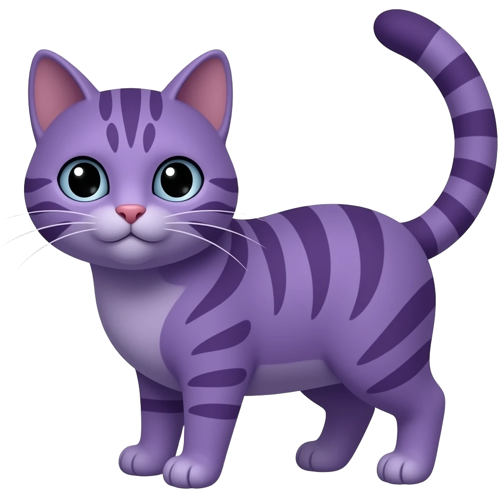 Eu quero um gato roxo em miniatura emoji