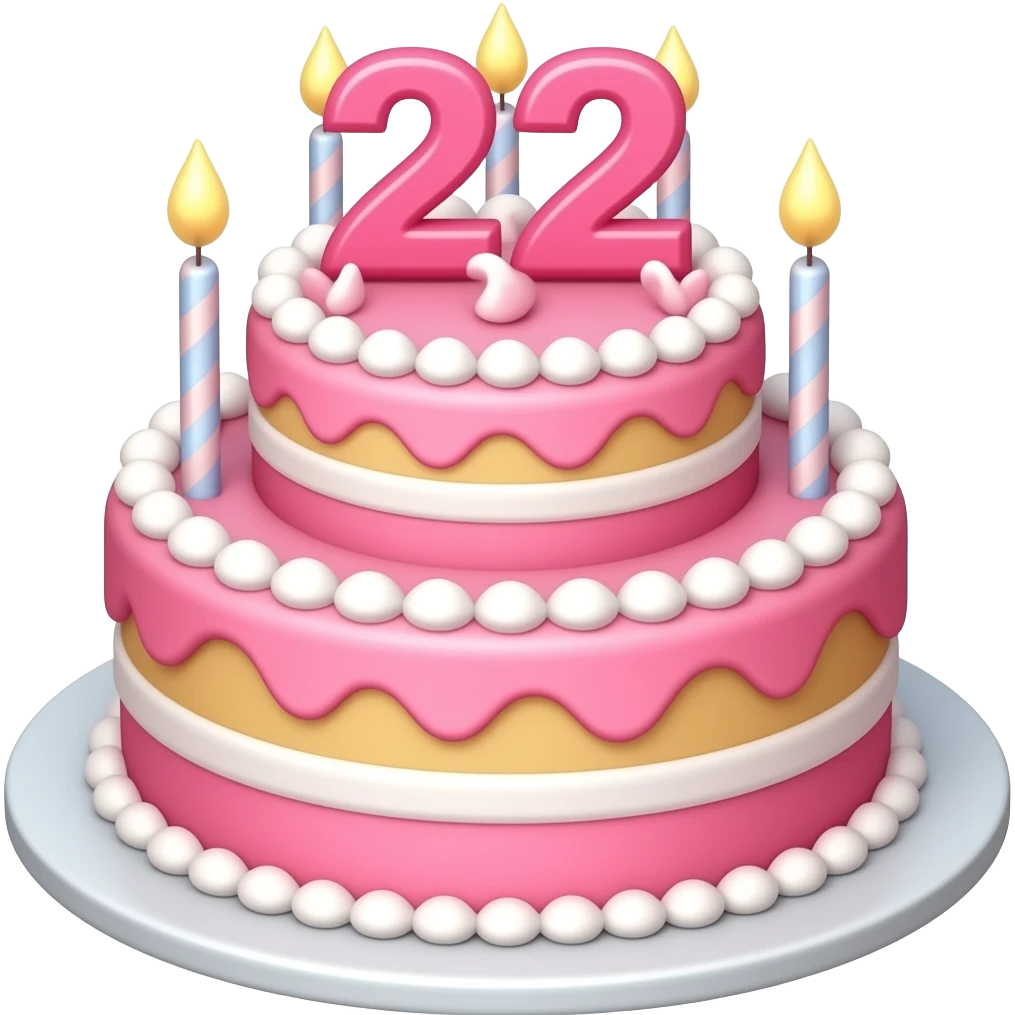 cake birthday pink 22 emoji
