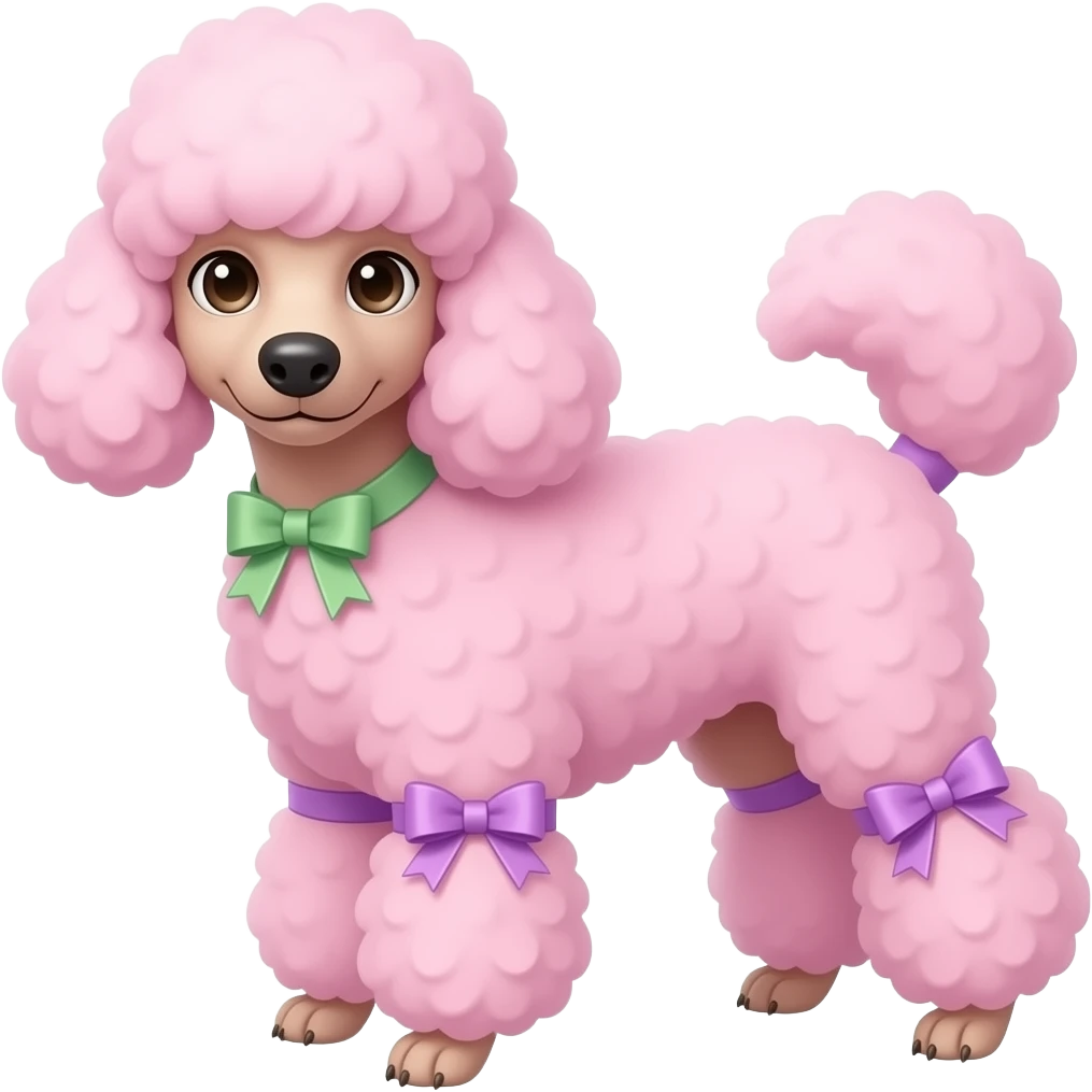 Mach es zu ein pinkes Pudel mit schleifen emoji