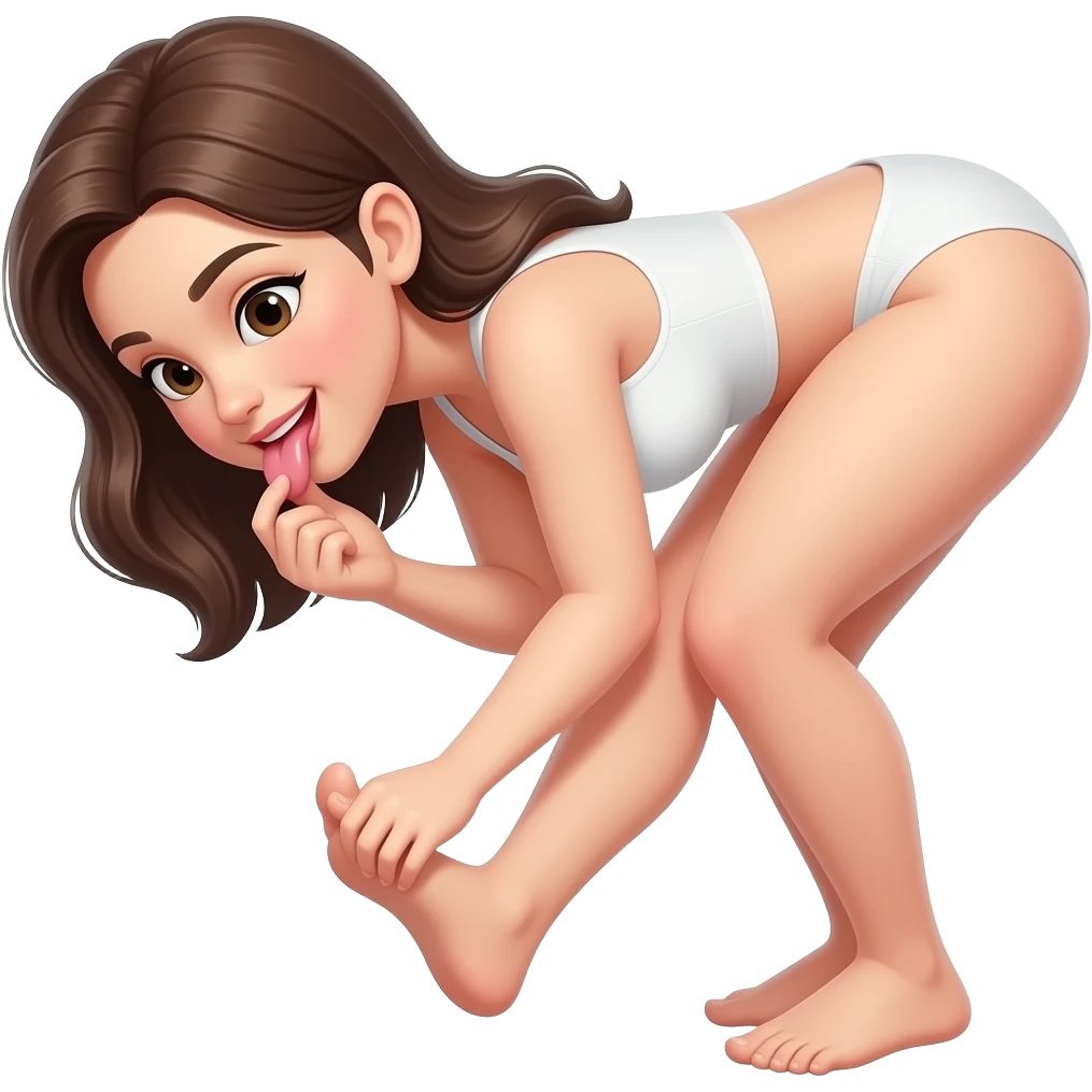 👩🦶👅 emoji