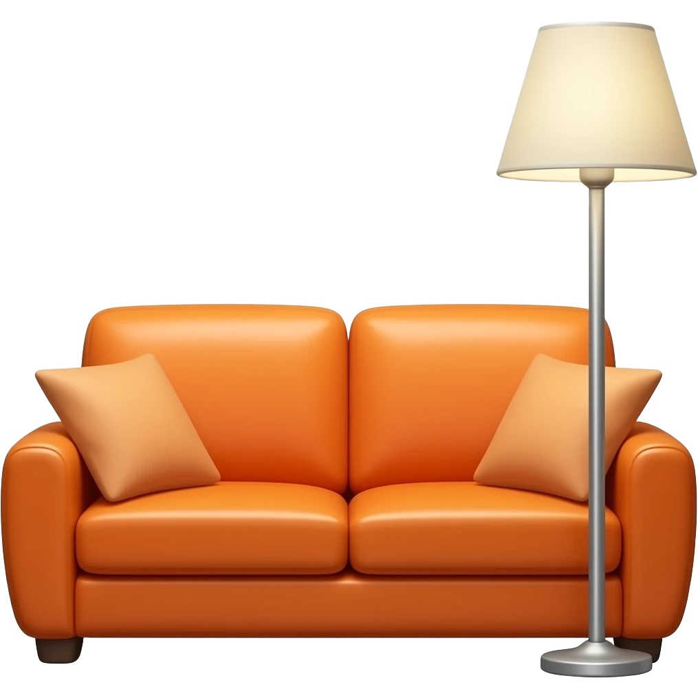 Orange couch with lamp emoji
