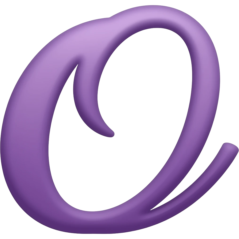 purple letter capital o in cursive style emoji