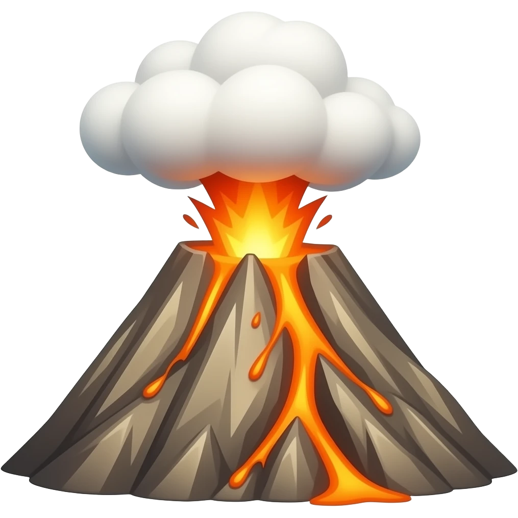 Create a volcano no background emoji