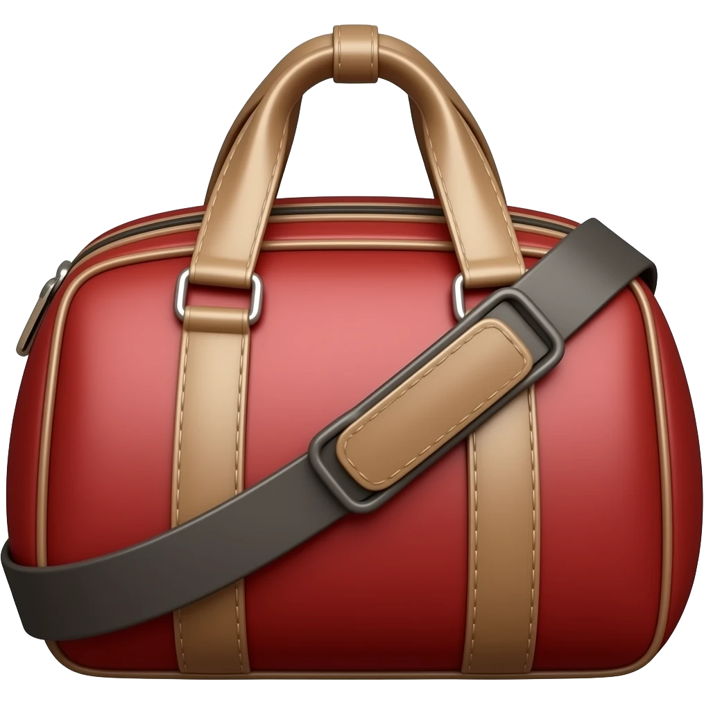 A red mini duffel bag emoji