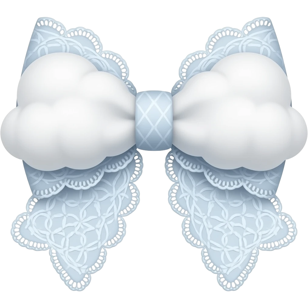 Cute cloudy white bow lace coquette bow emoji