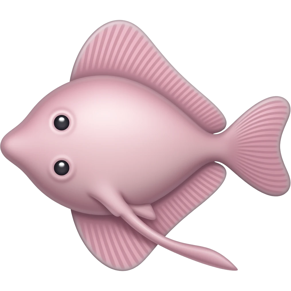 A pink female guitarfish emoji