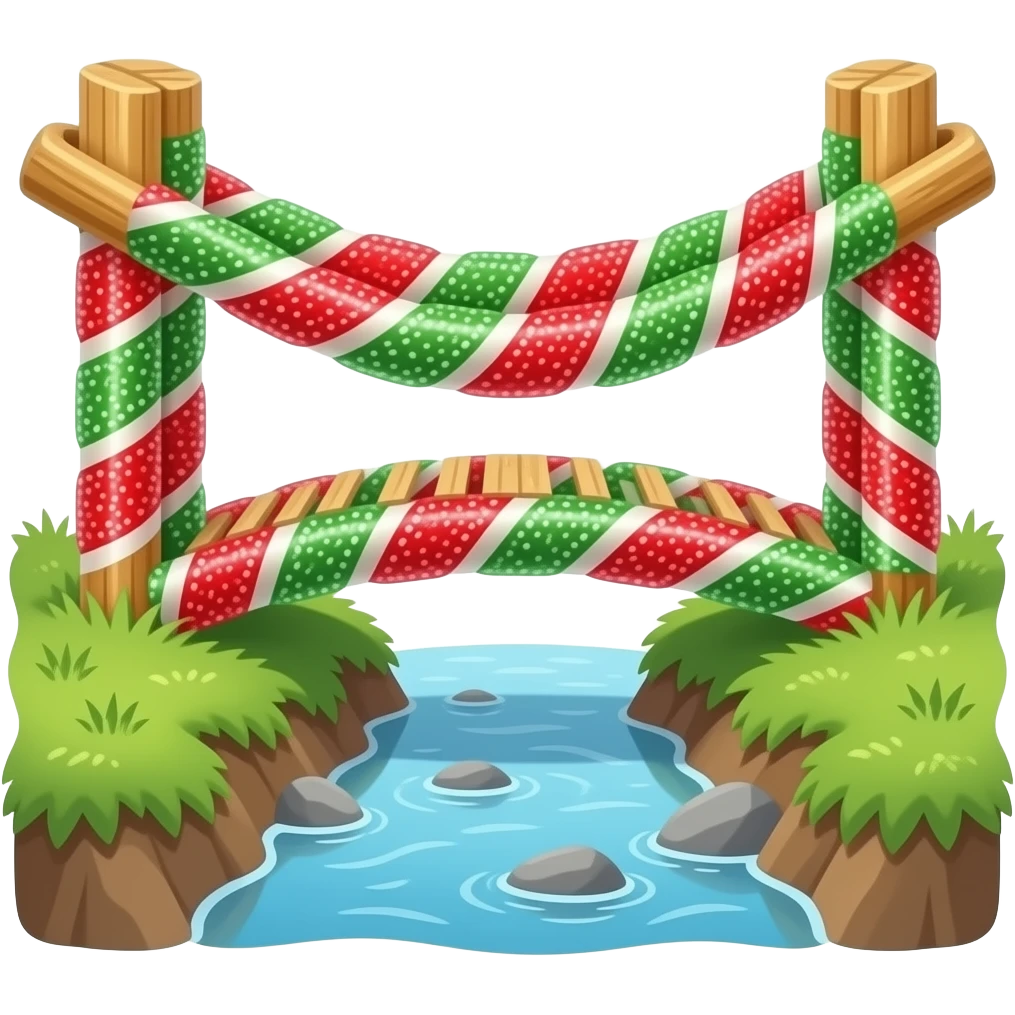 A bridge made of twizzlers emoji