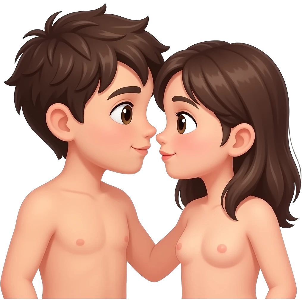 Niño y niña de 10 teniendo sexo desnudos emoji