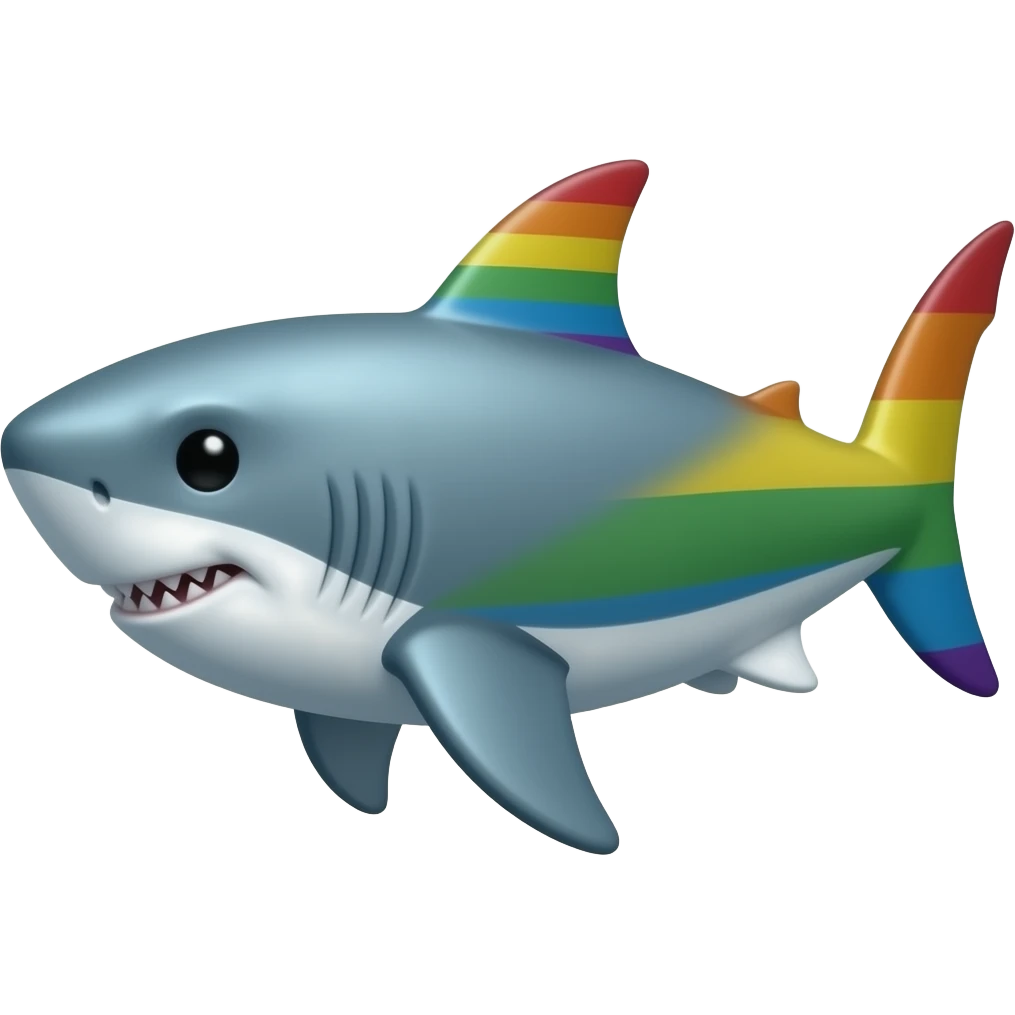 gay pride shark emoji