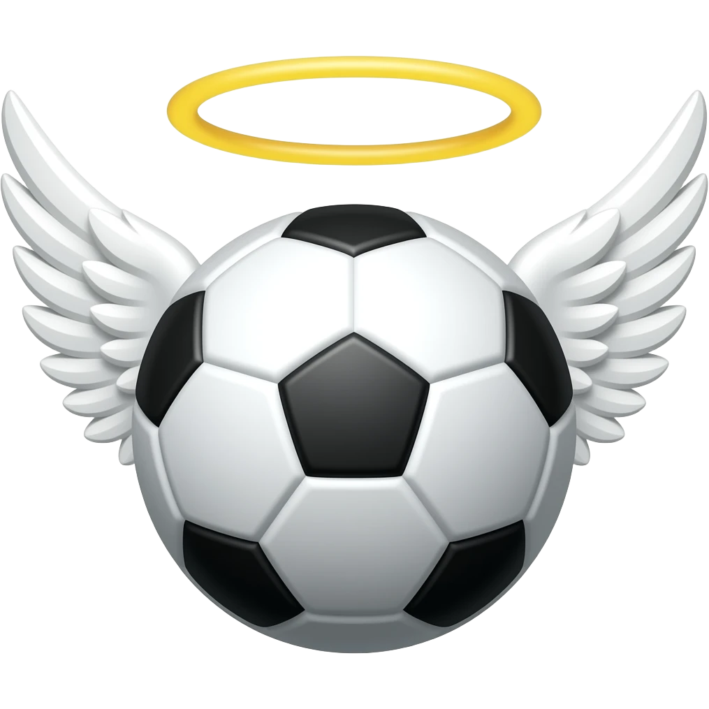 A premier league Football with wing and a halo emoji