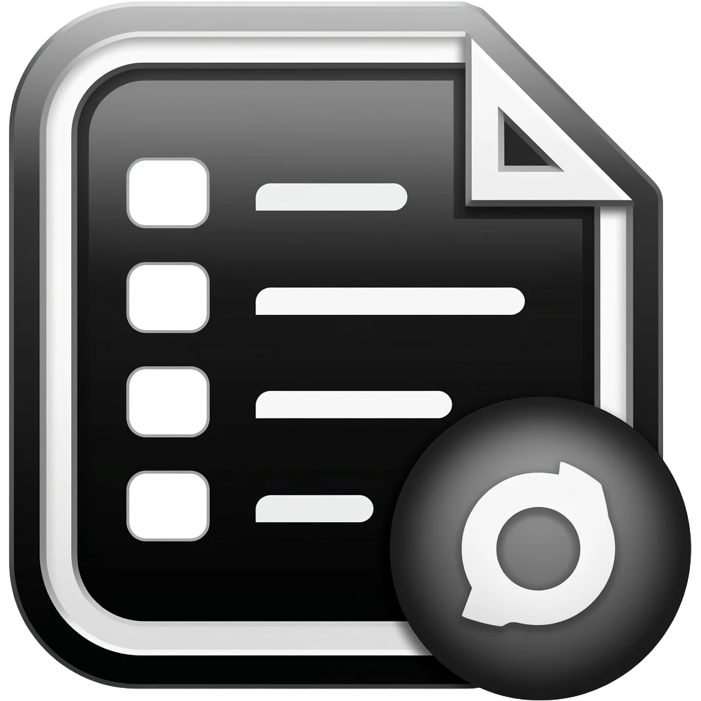 give me an application logo that manage personal daily tasks workspaces no need background color and only main colors as black and white logo icon emoji