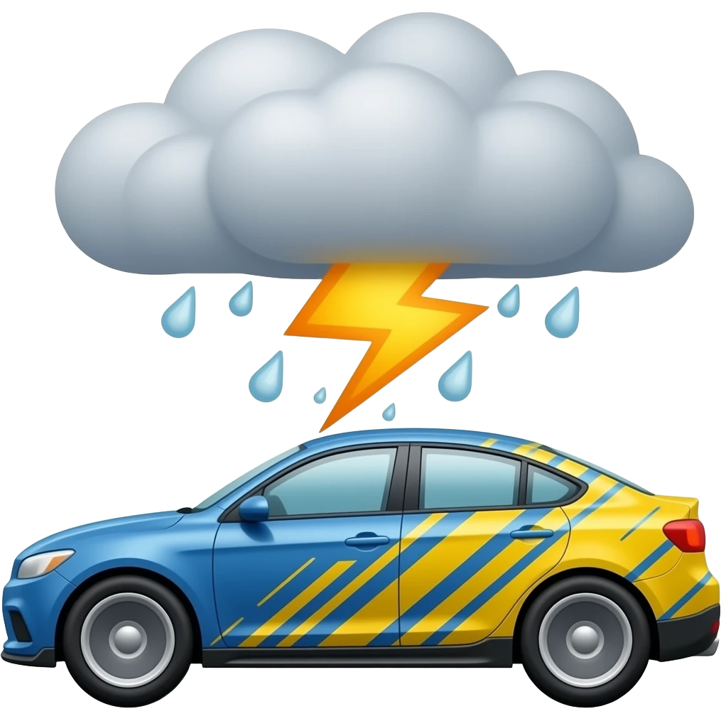 A storm chasing car emoji