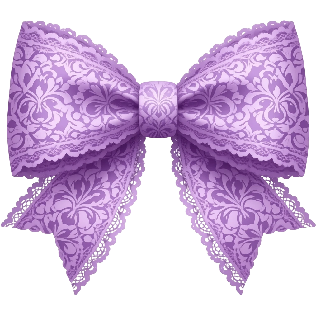 margenta ombre light purple  with  iris rococo style pattern on bow lace coquette bow emoji