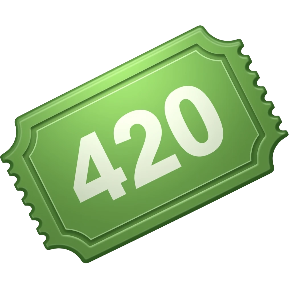 green ticket 420 emoji
