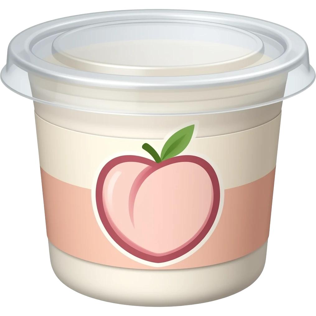 Container of peach yogurt emoji
