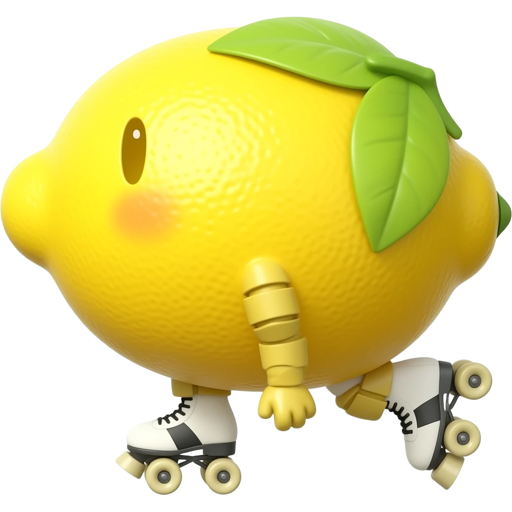 a lemon rollerskating emoji