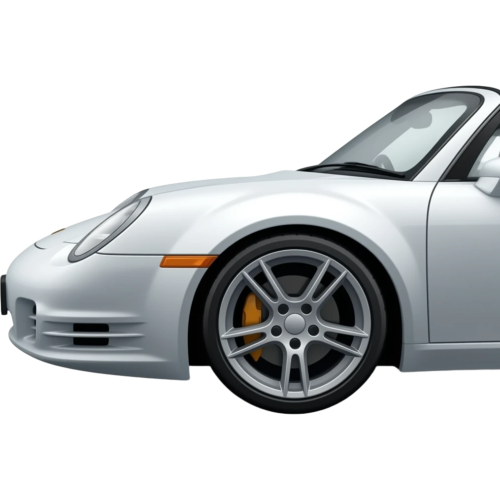 porsche 911 weis cabriolet schräg von der seite freigestellt ohne spiegelung emoji