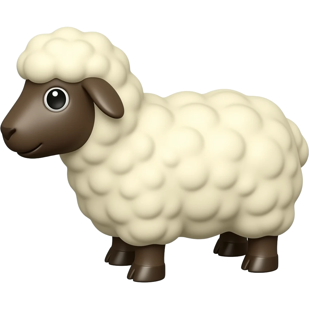Toy plastic sheep emoji
