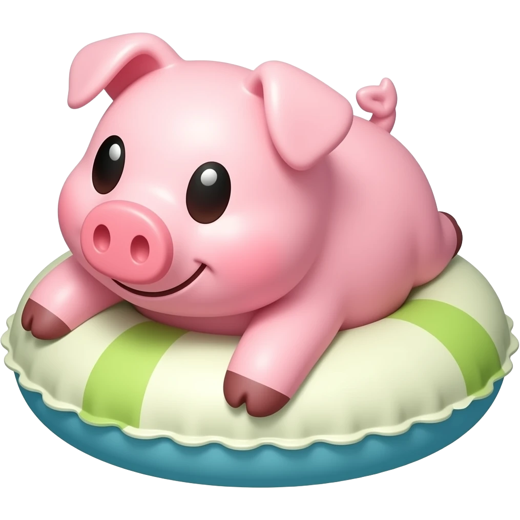 inflatable pig ring float emoji