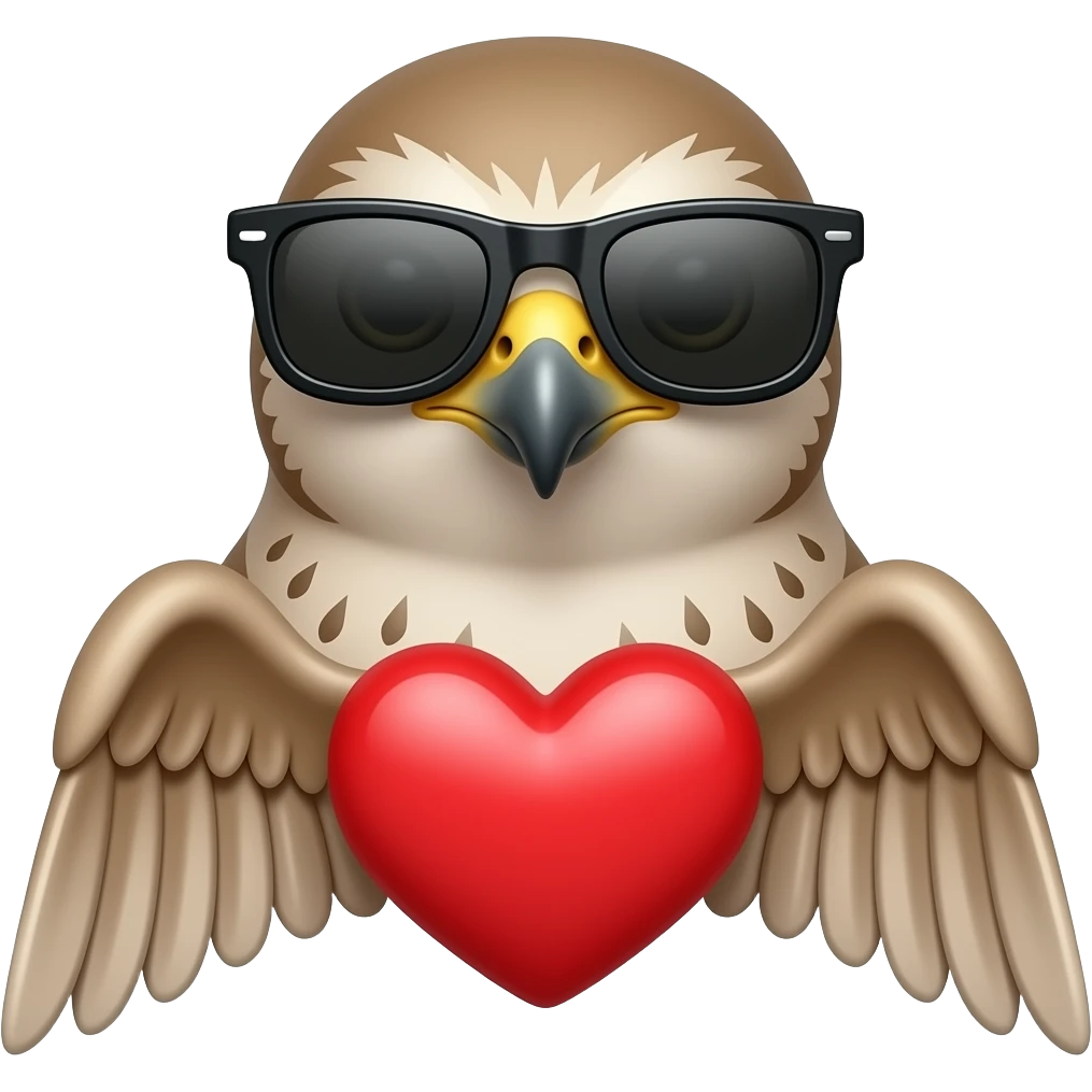 Falcon head emoji happy, sad, angry, holding a heart with it's wings, with sunglasses, laughing, smug emoji