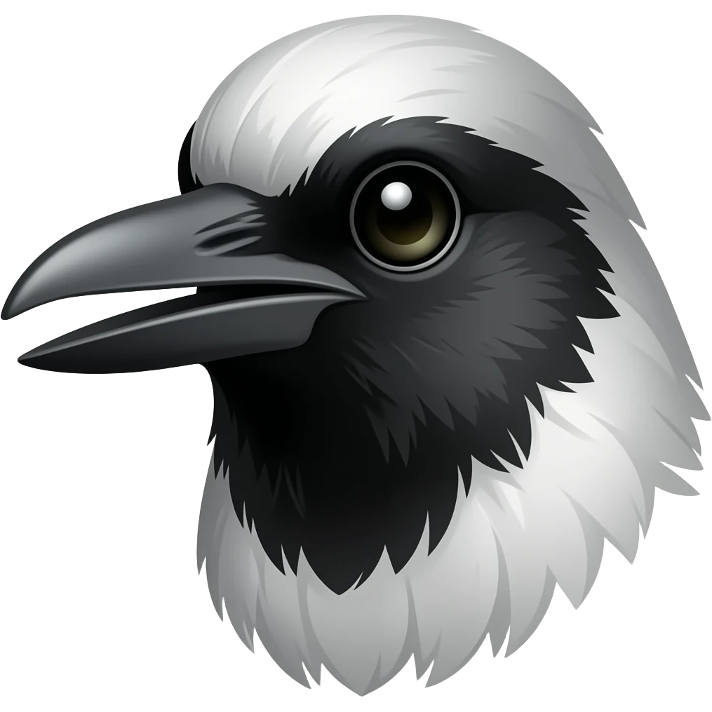 A robot magpie head emoji