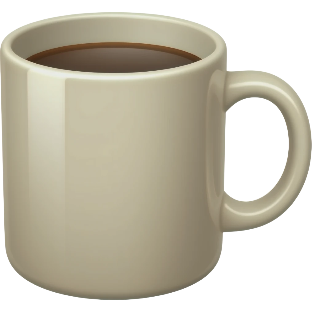 Бежевая кружка кофе emoji