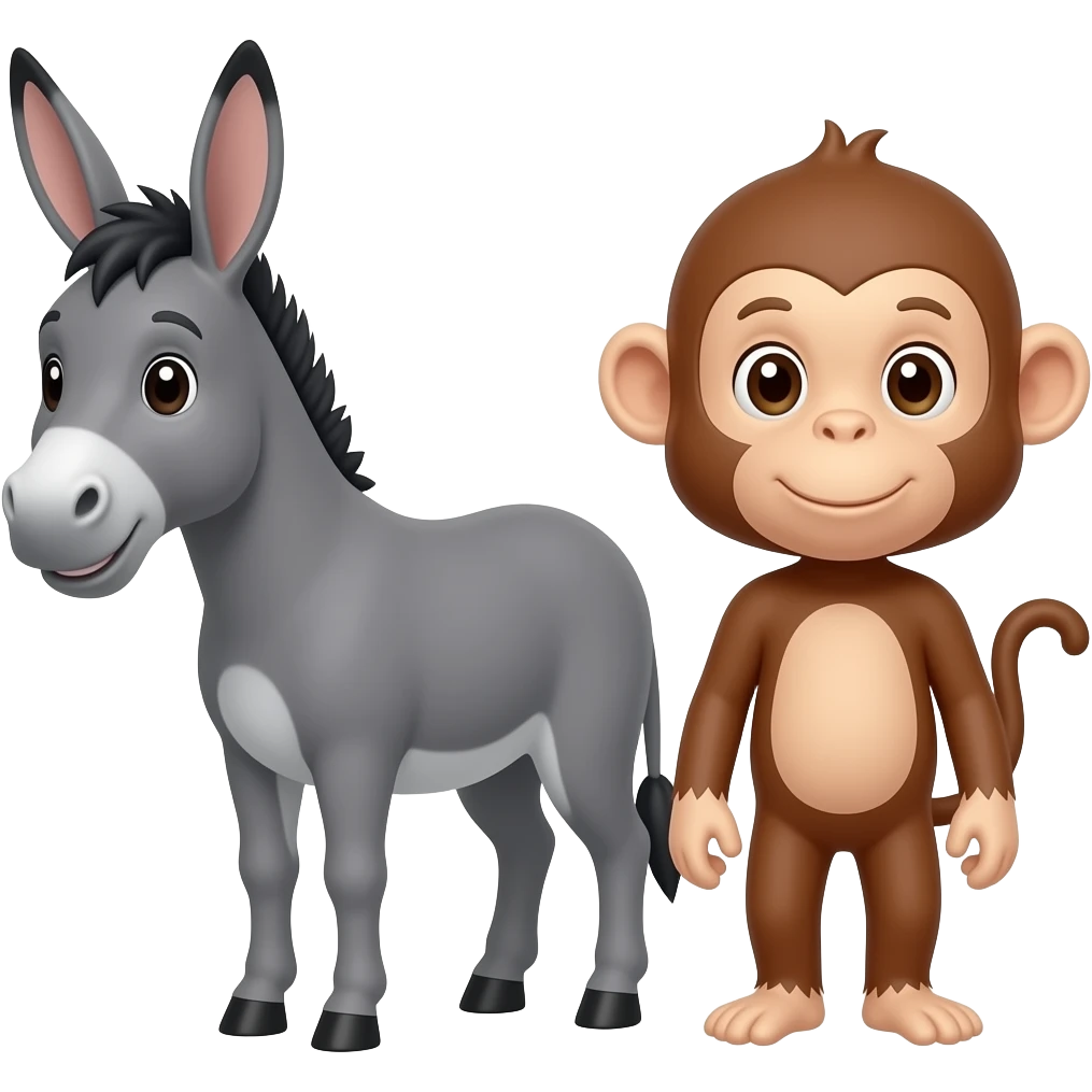 donkey and monkey emoji