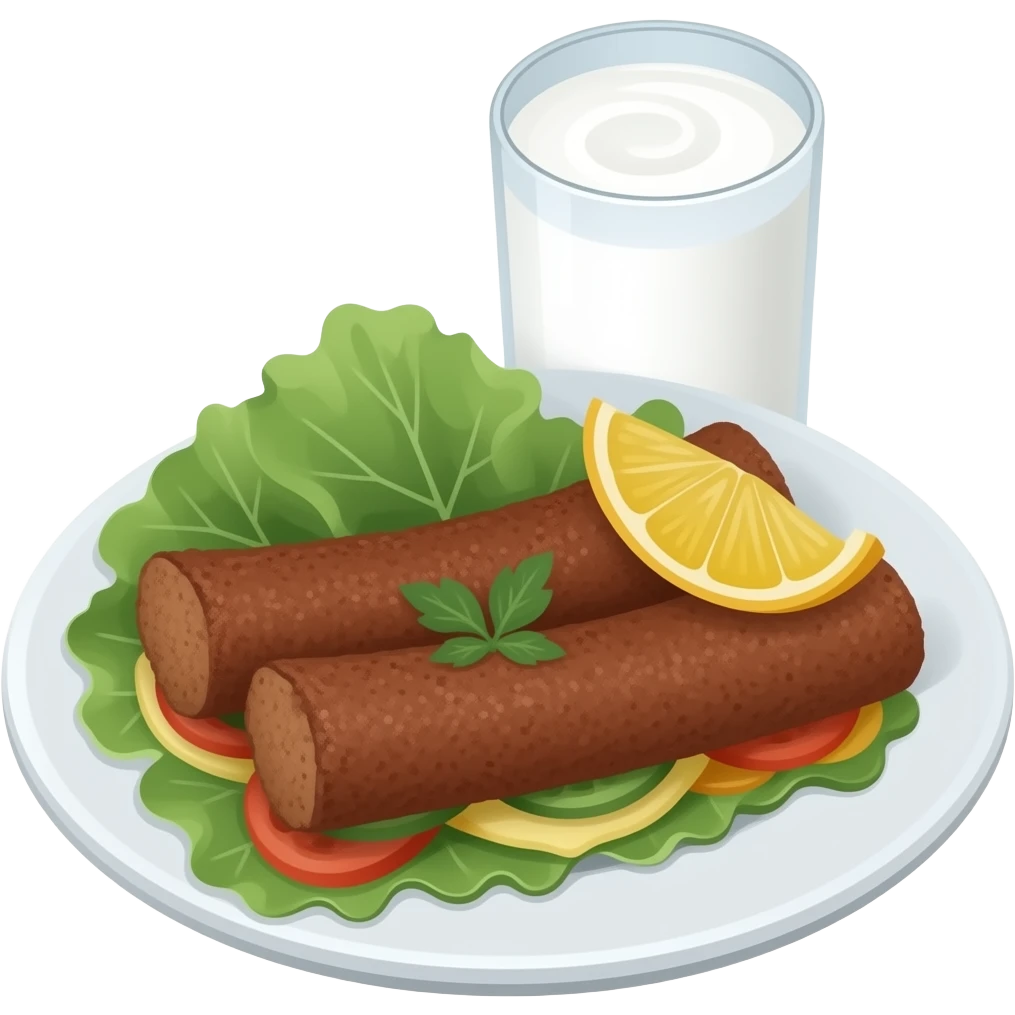 Çiğköfte ayran emoji