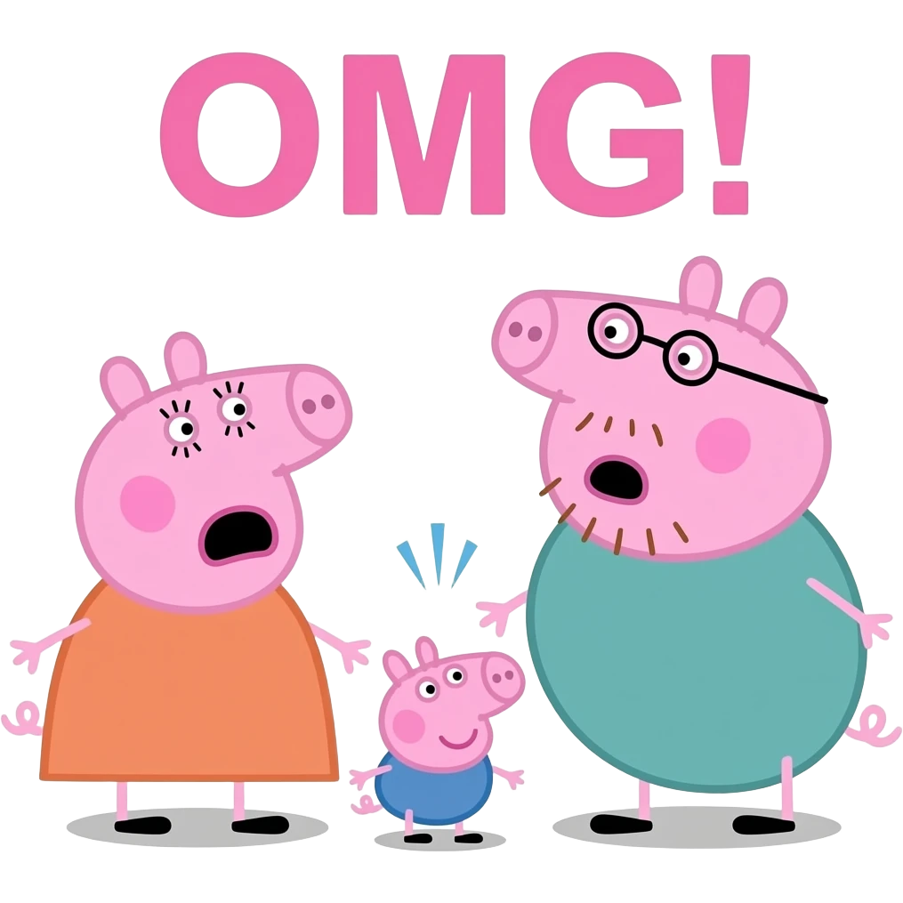 Peppa pig missing George pig mommy pig and daddy say OMG emoji | AI ...