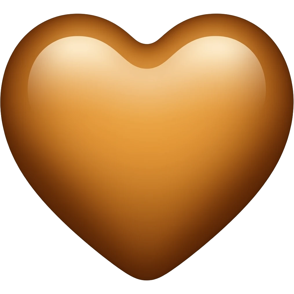 glossy caramel heart emoji | AI Emoji Generator