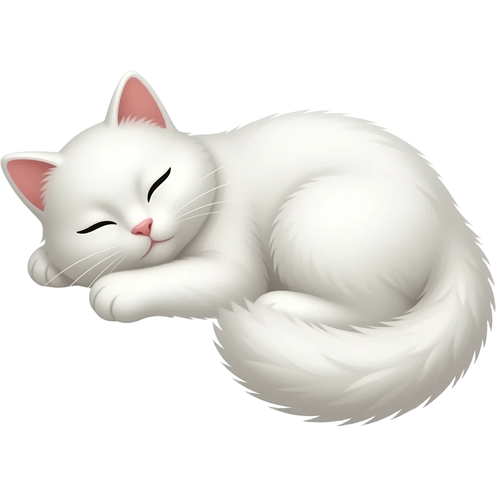 گربه ی سفید خوابیده emoji