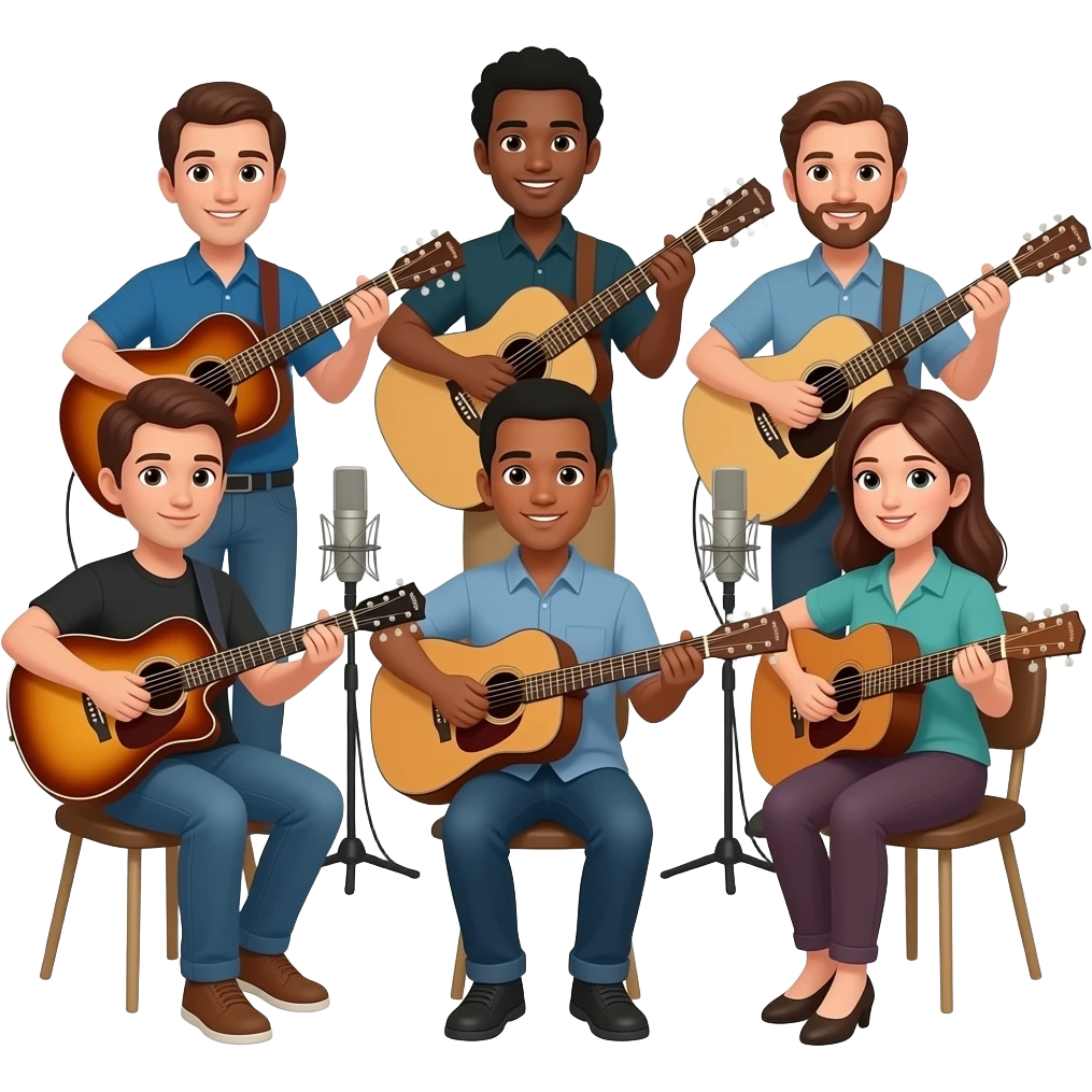 GRUPO DE PERSONAS TOCANDO INSTRUMENTOS emoji