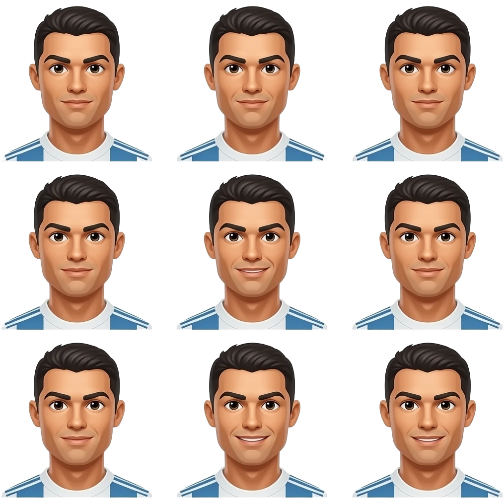 Multiple ronaldo expressions emoji