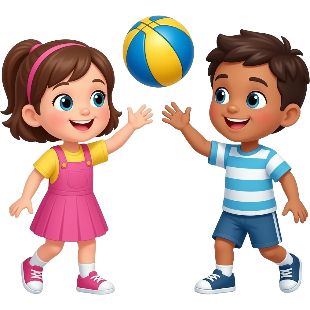 дети играют в мяч emoji