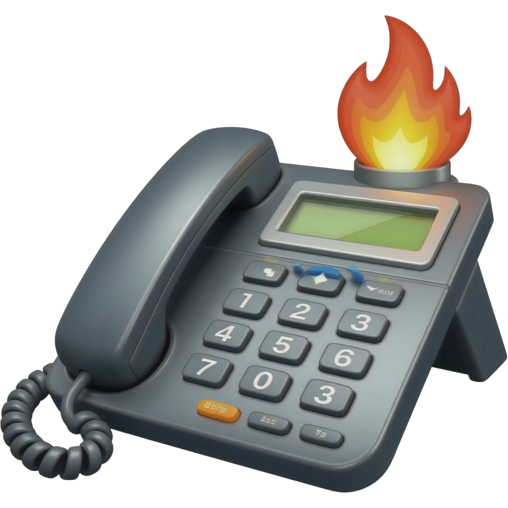 CENTRAL answering  telephone with fire siren emoji