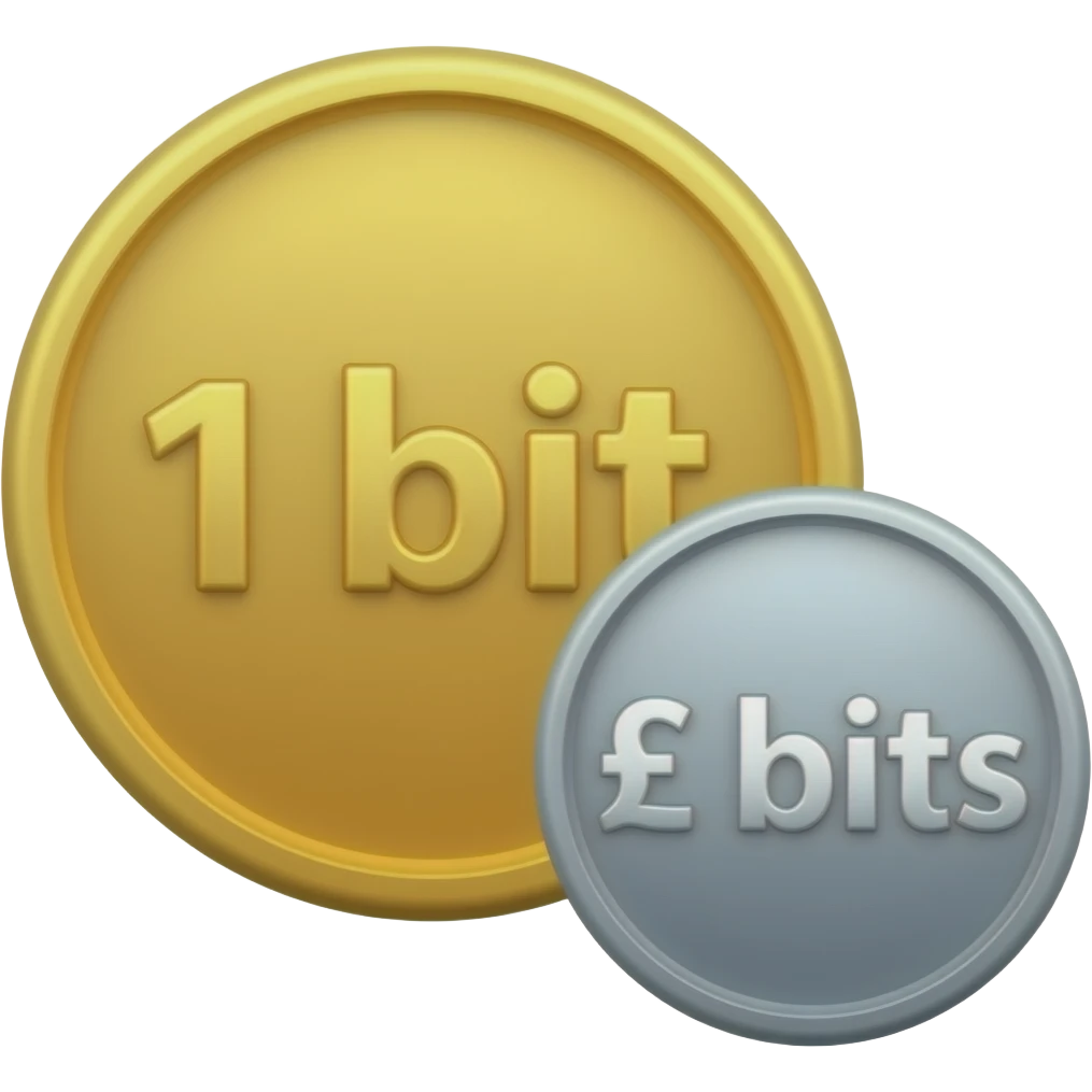 1 bits to £ Bits emoji