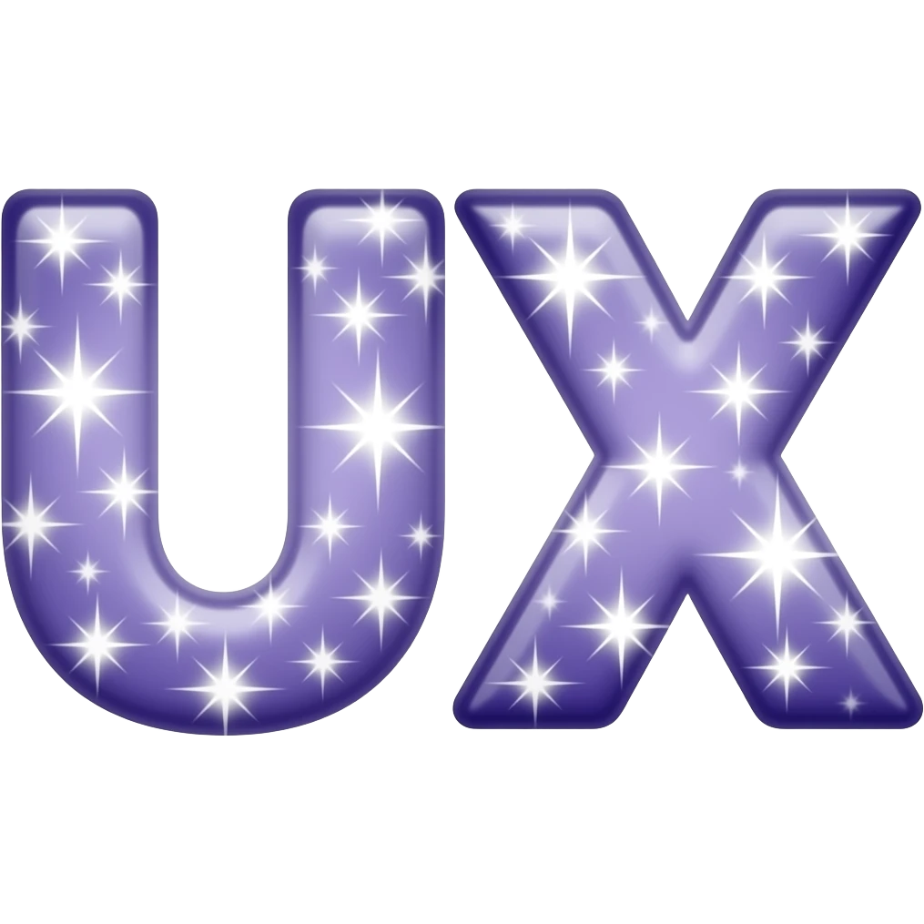 Magic sparkles on "UX" emoji