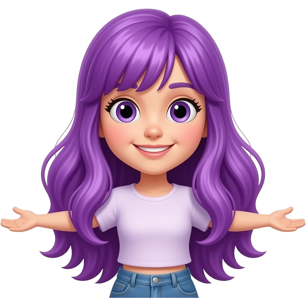 GIRL WITH LONG PURPLE HAIR IS DANCING emoji