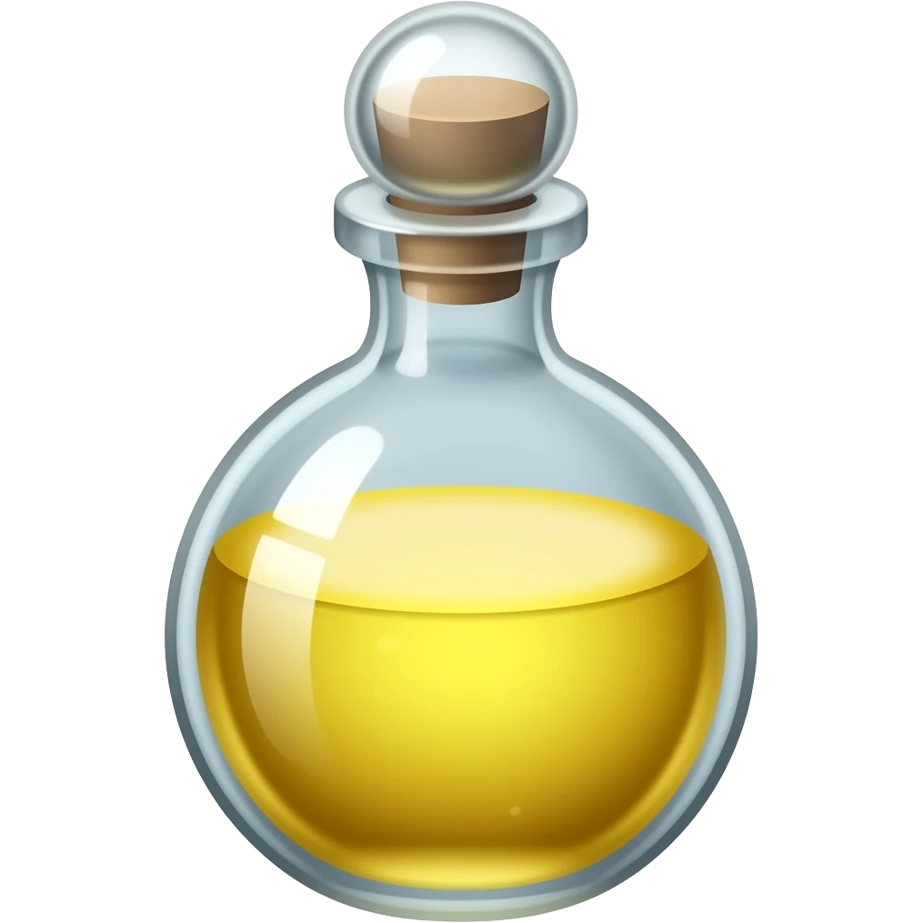 Yellow Fairy  potion, old perfume bottle, faint glow inside emoji