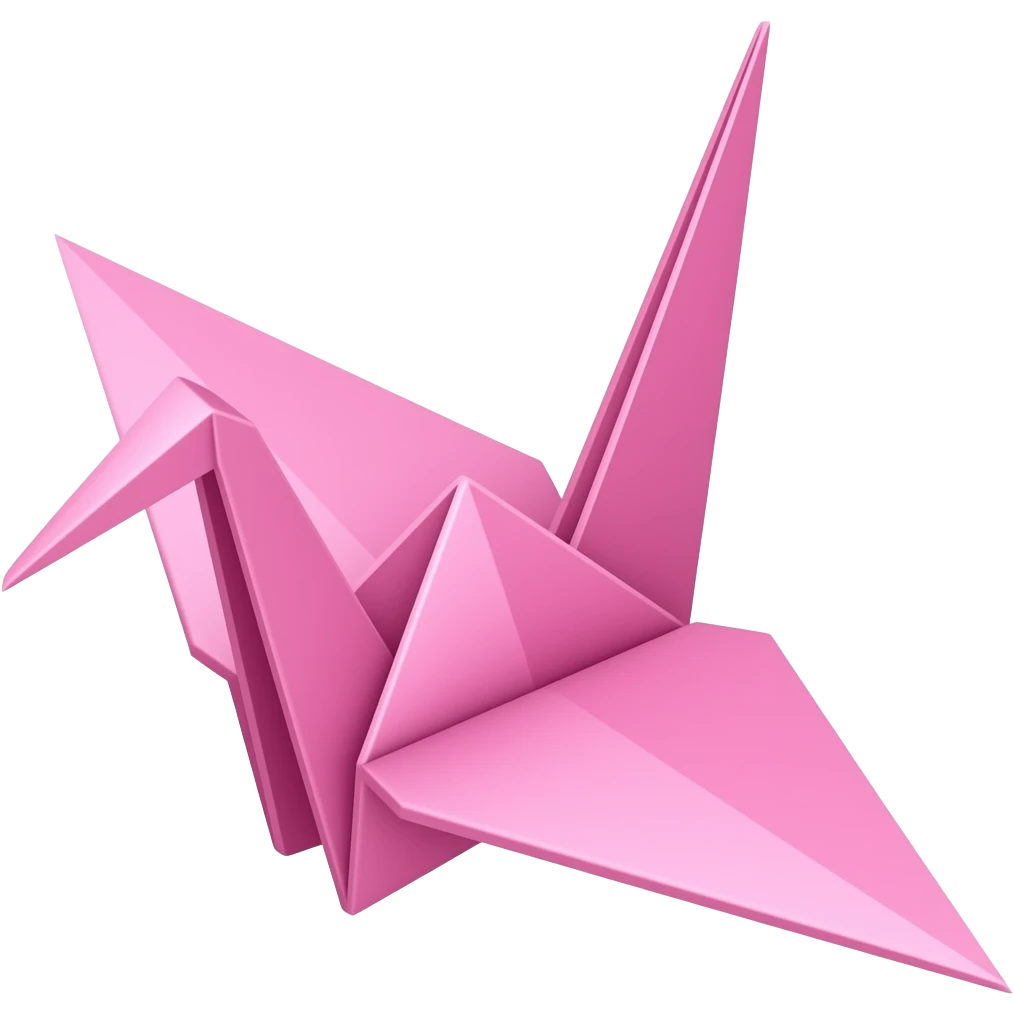 핑크색 종이학 emoji
