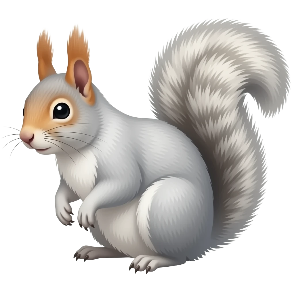 White and grey squirrel emoji