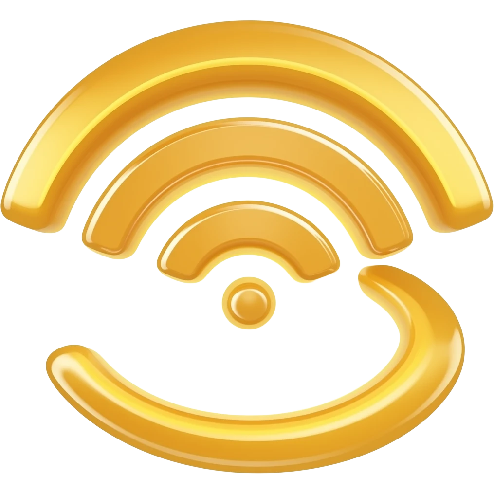 has el logo del internet en 3d en color amarillo con brillo y que salga ...